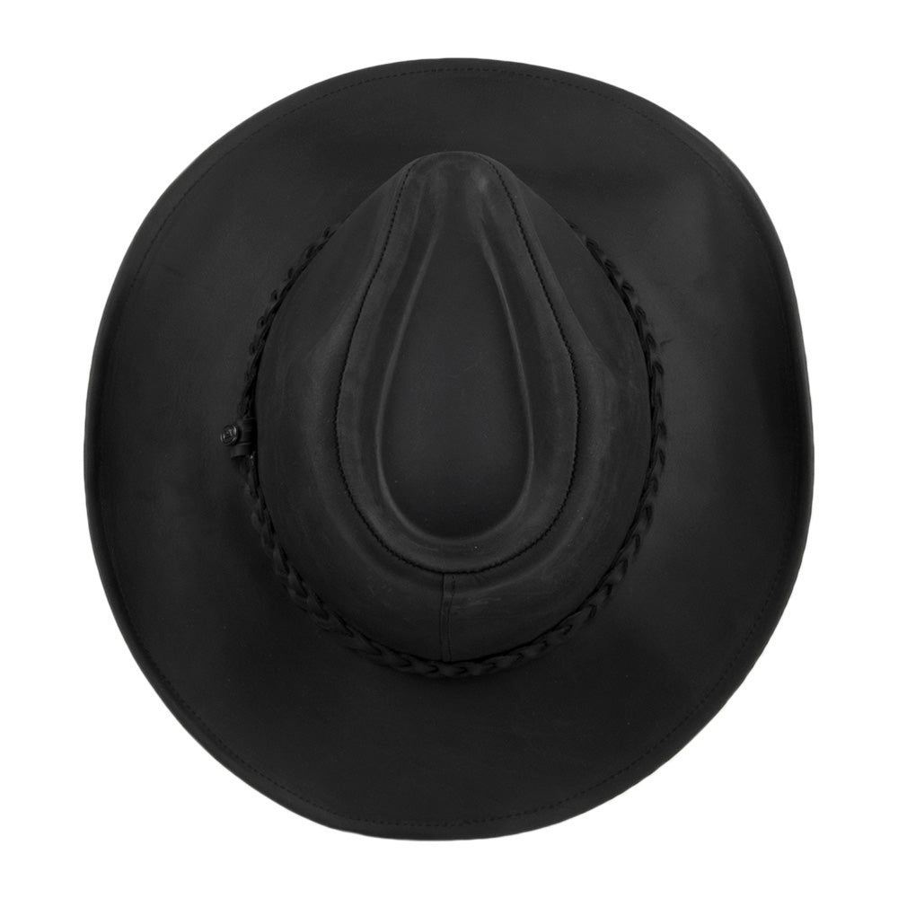 Chapeau de Cowboy en Cuir de Buffle noir JAXON & JAMES