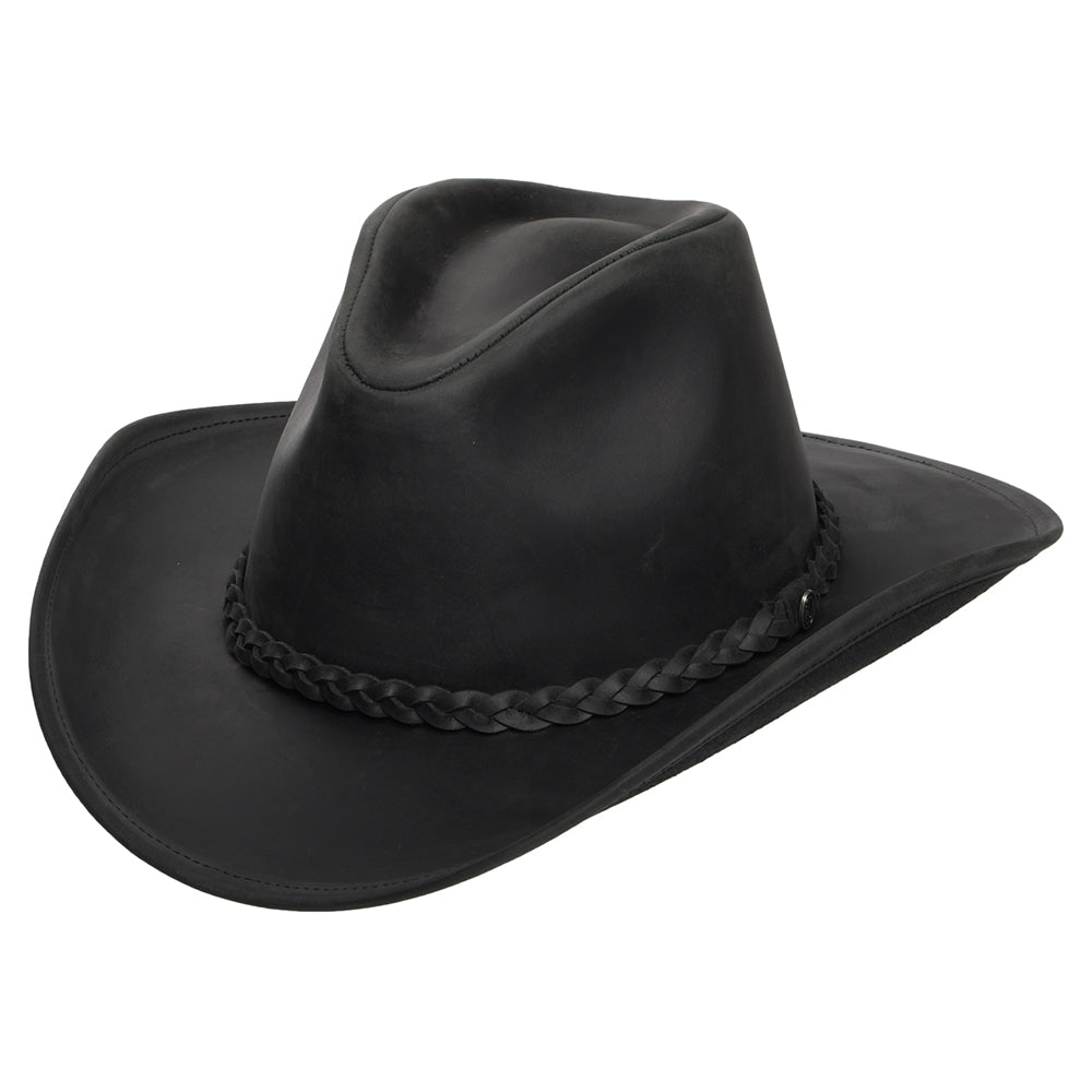Chapeau de Cowboy en Cuir de Buffle noir JAXON & JAMES
