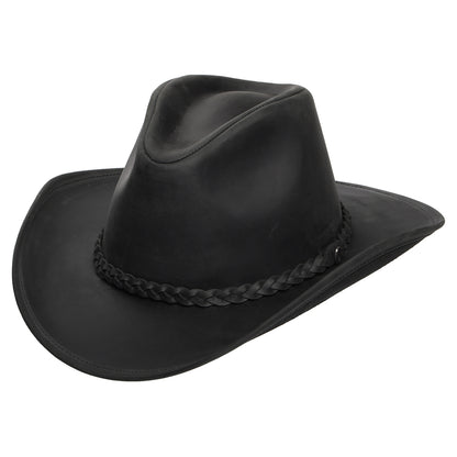 Chapeau de Cowboy en Cuir de Buffle noir JAXON & JAMES