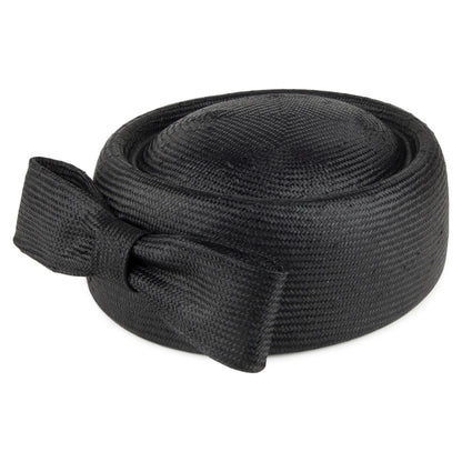 Chapeau Calot en Paille Jackie O noir WHITELEY