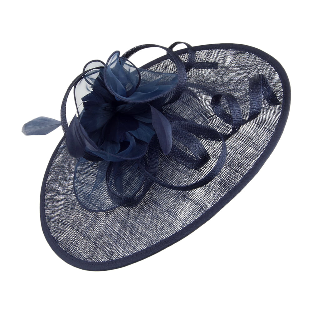Chapeau Bibi Disque Penelope bleu marine JANE ANNE DESIGNS
