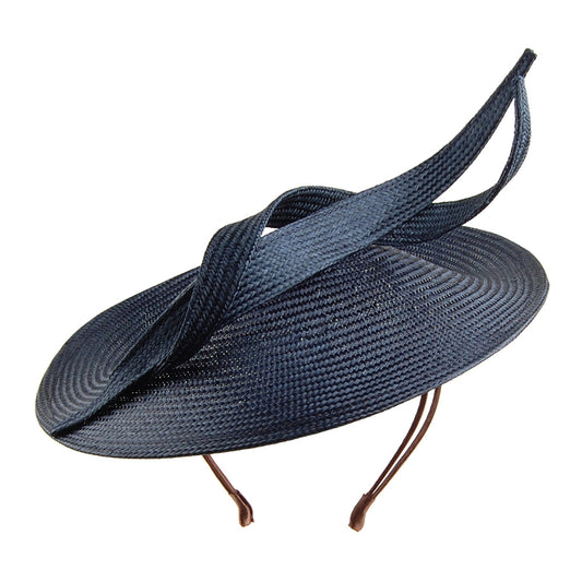 Chapeau Bibi Disque en Paille Marian bleu marine WHITELEY