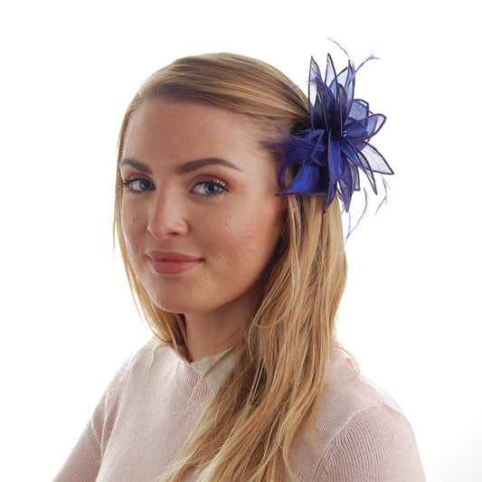Chapeau Bibi Organza à Pince Lily bleu FAILSWORTH