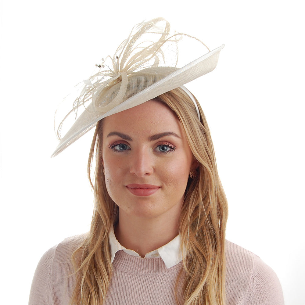 Chapeau Bibi Disque Adelaide ivoire FAILSWORTH
