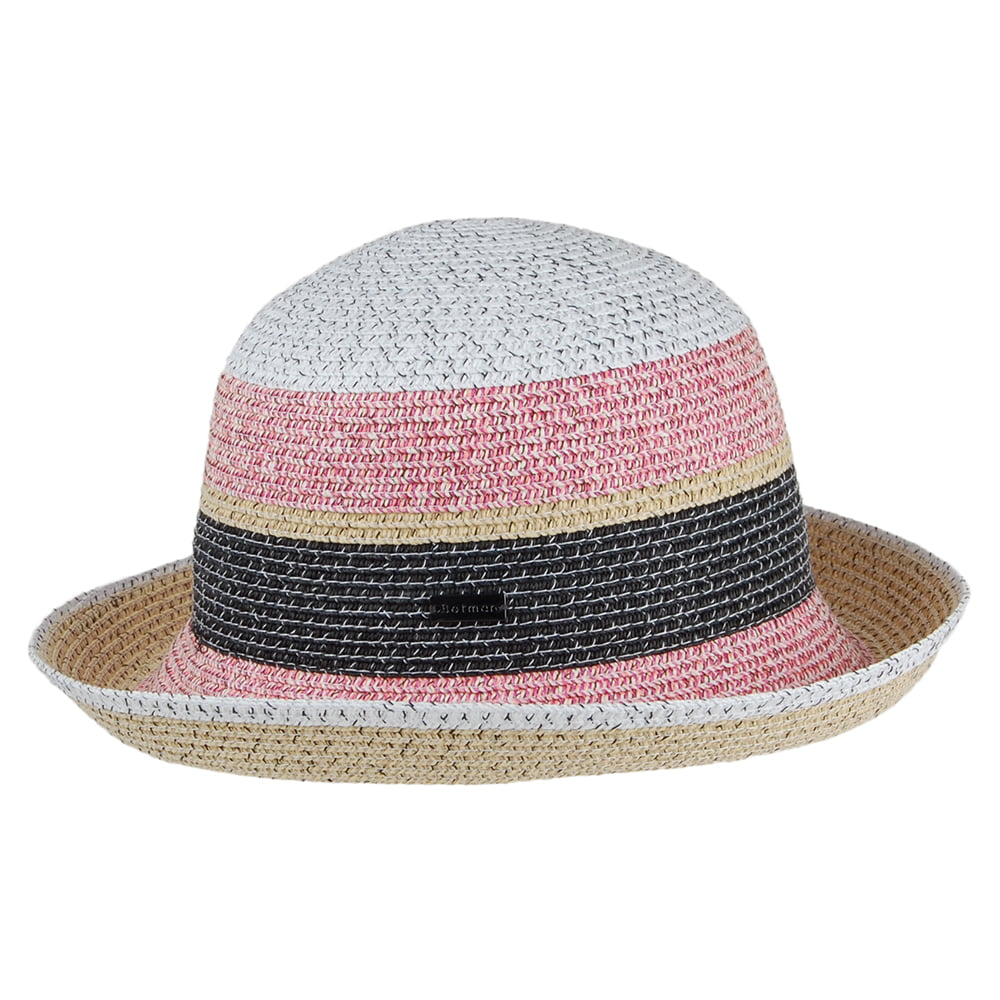 Chapeau Été à Rayures Catherine naturel-rose BETMAR