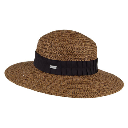Chapeau Canotier à Bord Large Marie beige sable BETMAR