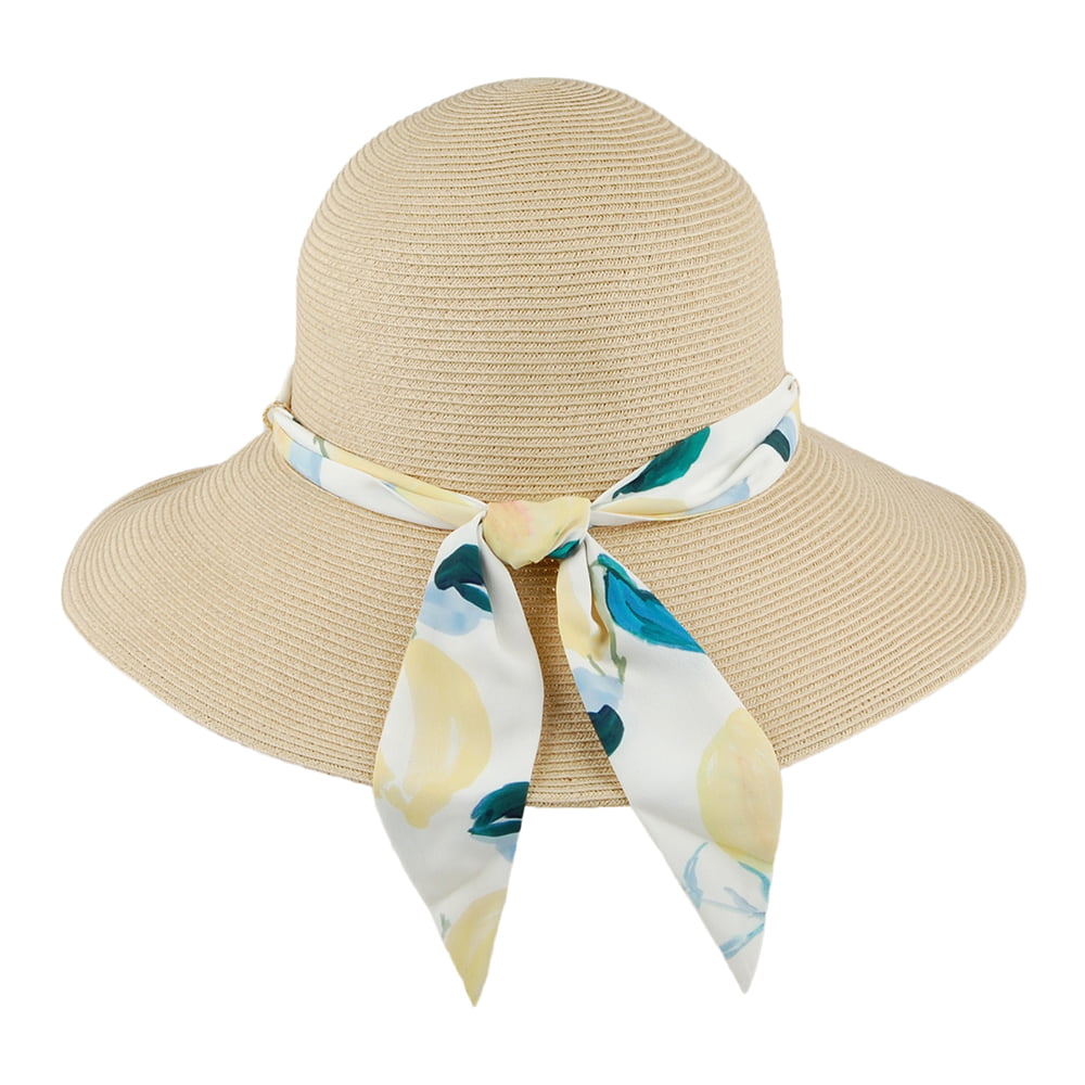 Chapeau Été avec Écharpe Détachable Violet naturel-jaune JOULES