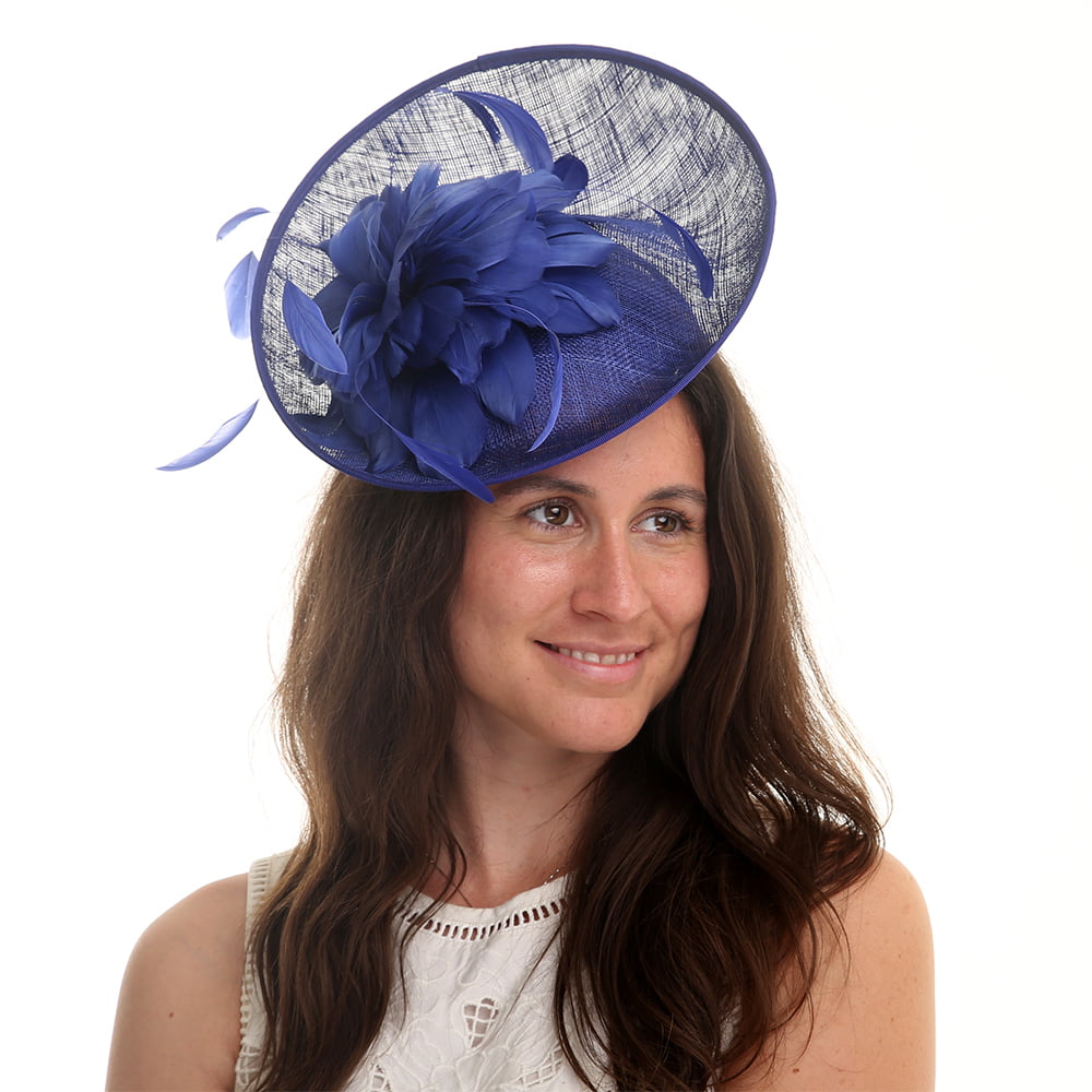 Chapeau Bibi Disque Carnation bleu cobalt JANE ANNE DESIGNS