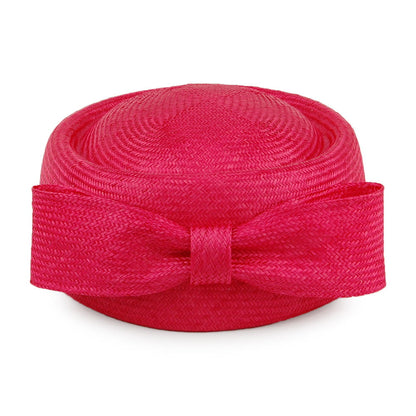 Chapeau Calot en Paille Jackie O framboise WHITELEY