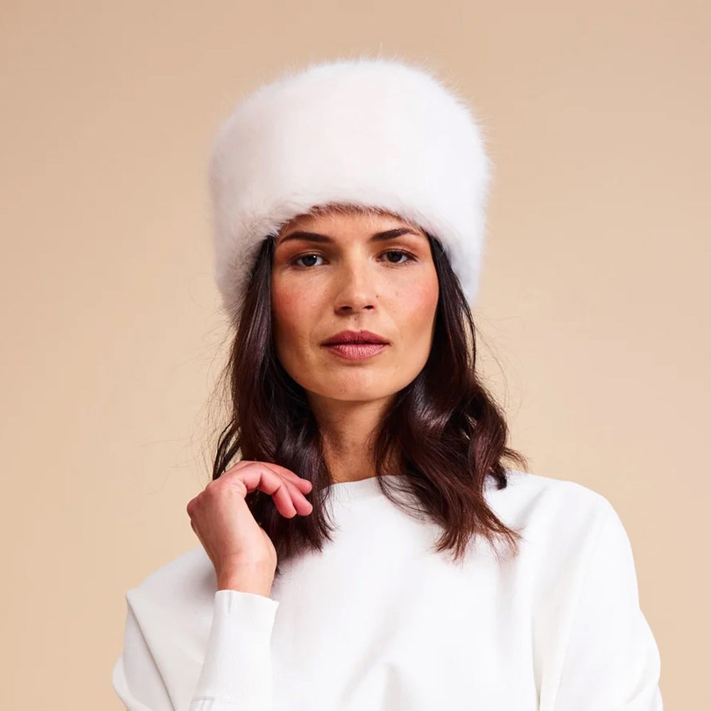 Chapeau Calot Femme Hiver en Fausse Fourrure ivoire HELEN MOORE