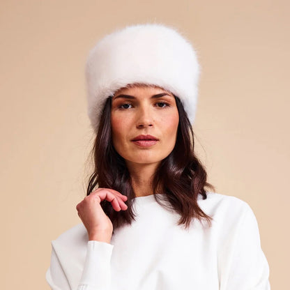 Chapeau Calot Femme Hiver en Fausse Fourrure ivoire HELEN MOORE