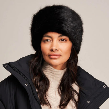 Chapeau Calot Femme Hiver en Fausse Fourrure noir HELEN MOORE
