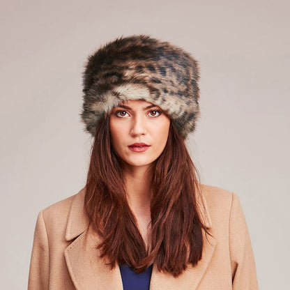 Chapeau Calot Femme Hiver en Fausse Fourrure léopard HELEN MOORE