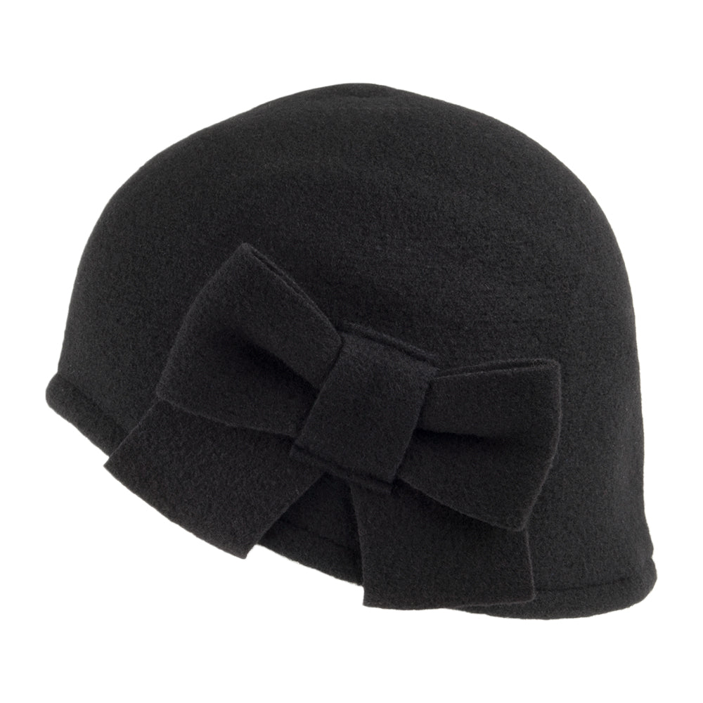 Chapeau Cloche en Laine Mérinos Seine noir HÉRITAGE PAR LAULHÈRE