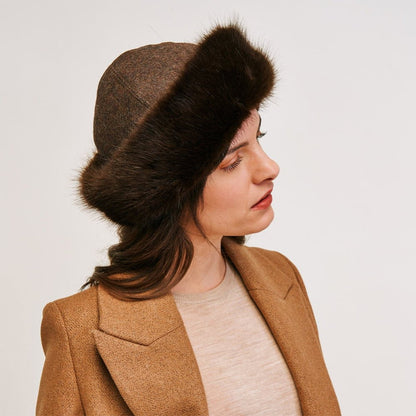 Chapeau Hiver en Fausse Fourrure Lara marron HELEN MOORE
