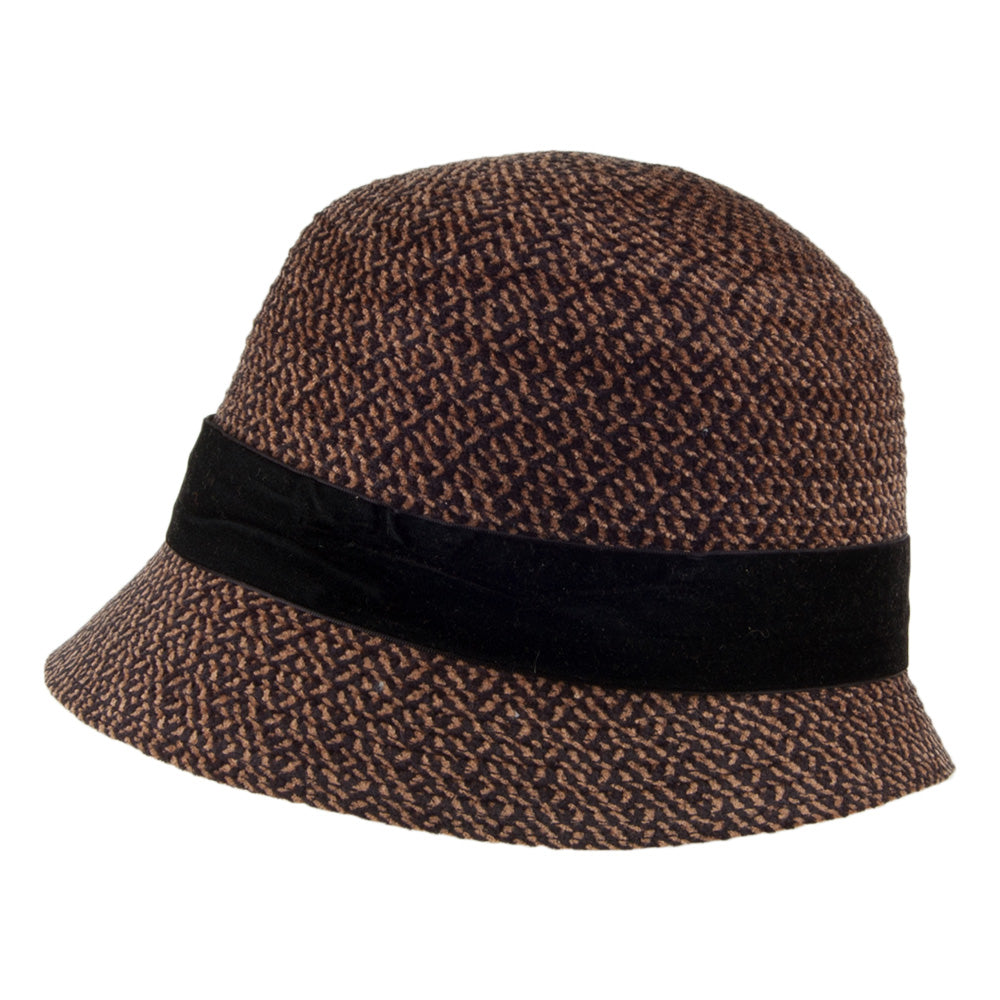 Chapeau Cloche avec Ruban en Velours Lucille marron-multicolore BETMAR