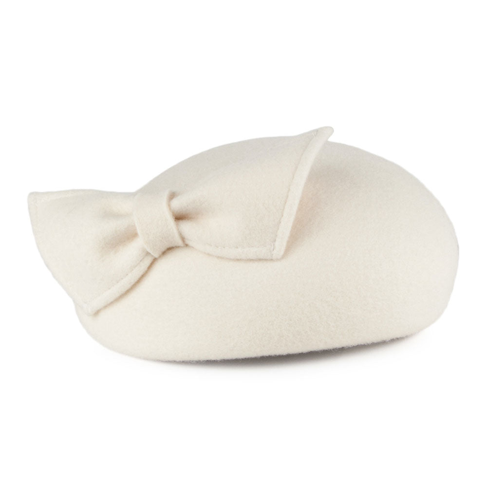 Chapeau Calot avec Nœud Kate blanc hiver WHITELEY
