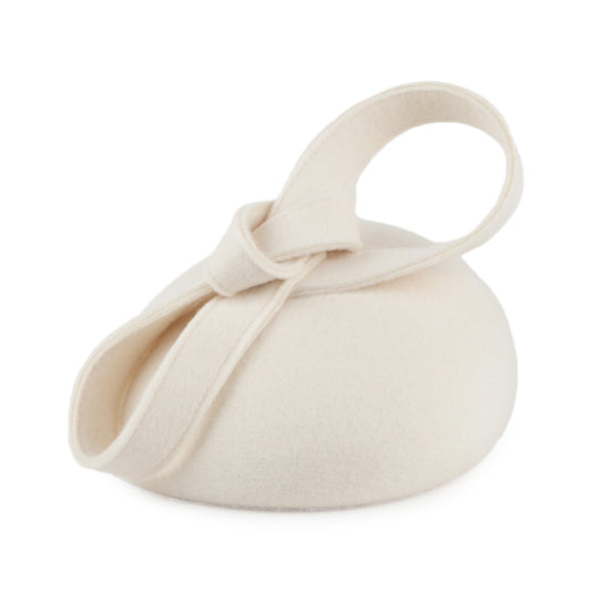 Chapeau Calot avec Boucles Carlita en Laine blanc hiver WHITELEY