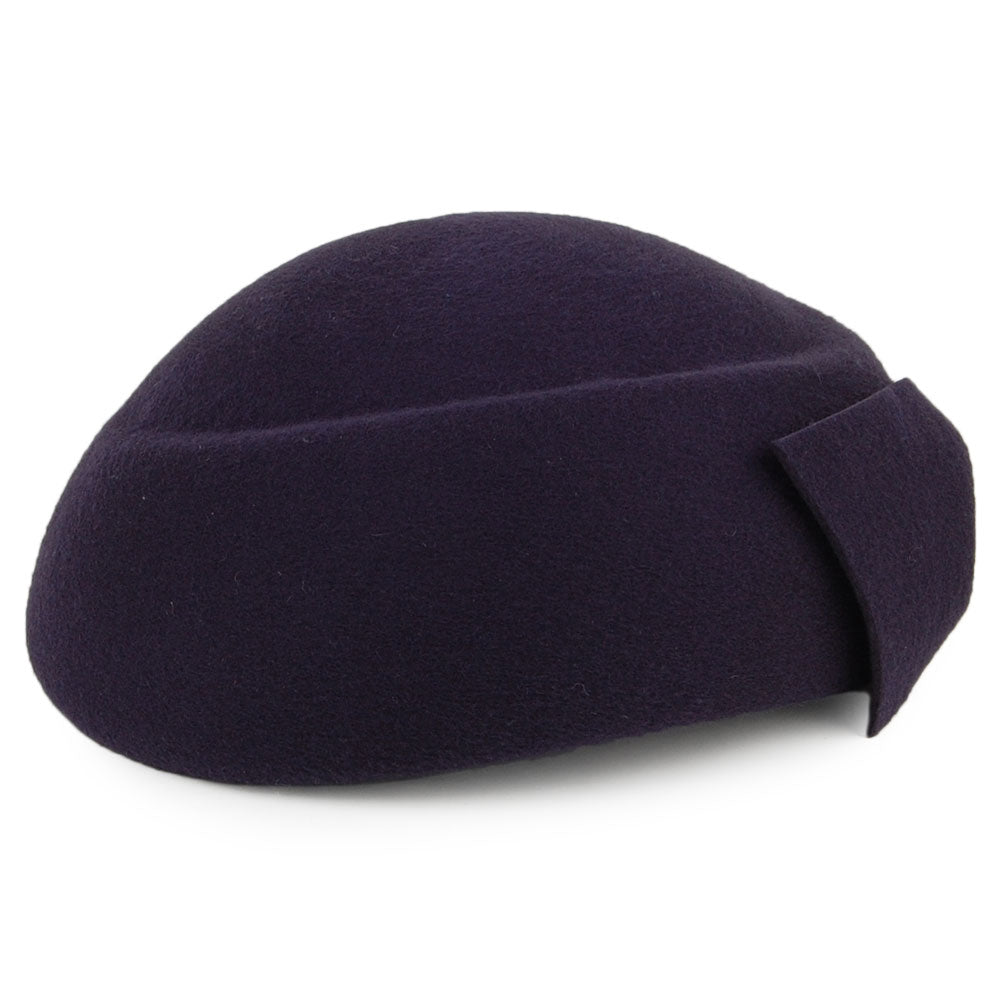 Chapeau Calot en Laine avec Nœud Avery bleu marine WHITELEY