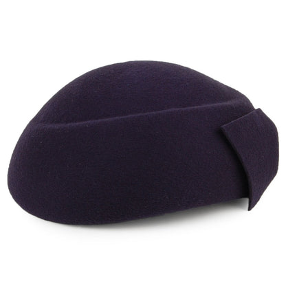 Chapeau Calot en Laine avec Nœud Avery bleu marine WHITELEY