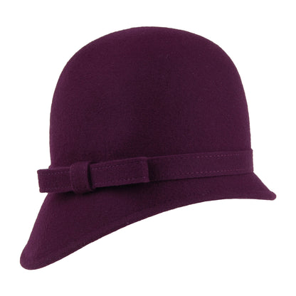 Chapeau Cloche en Laine avec Noeud Harper mûre WHITELEY
