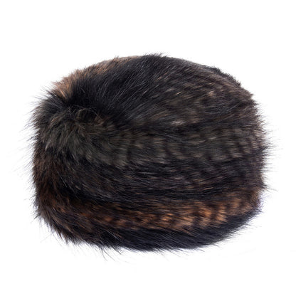 Chapeau Calot Femme Hiver en Fausse Fourrure brun caille HELEN MOORE