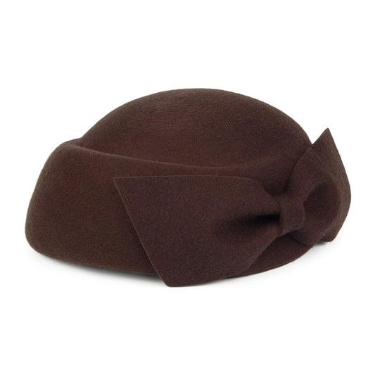 Chapeau Calot en Laine avec Nœud Avery chocolat WHITELEY