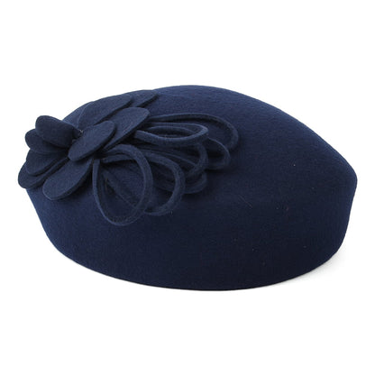 Chapeau Calot à Fleur bleu marine FAILSWORTH