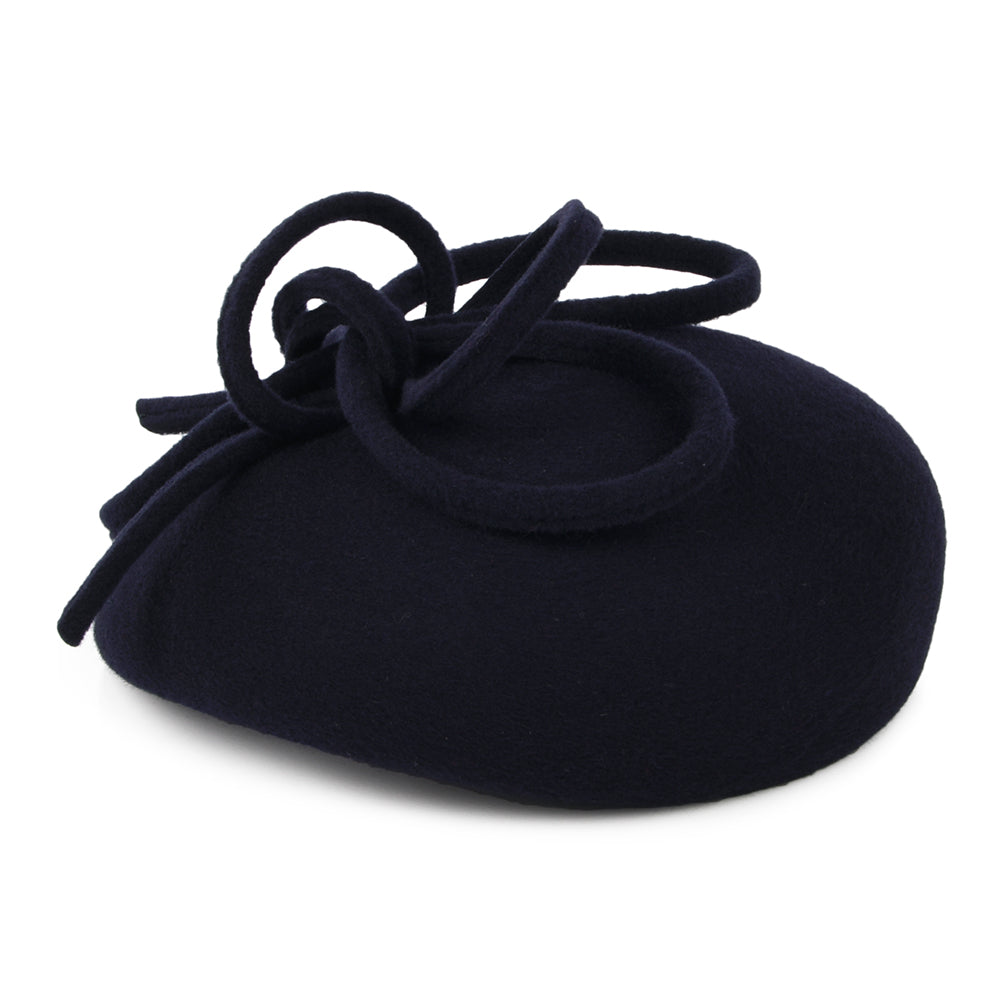Chapeau Calot en Laine avec Boucles Rosey bleu marine WHITELEY