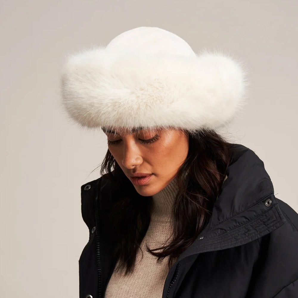 Chapeau Hiver en Fausse Fourrure ivoire HELEN MOORE