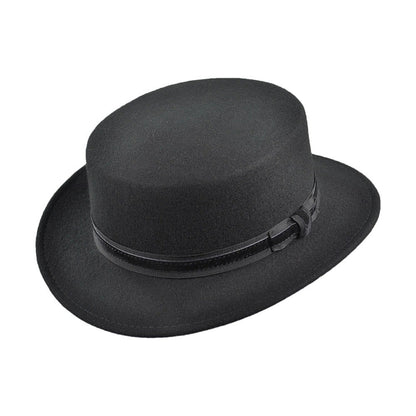 Chapeau Canotier Bernadette noir SUR LA TÊTE