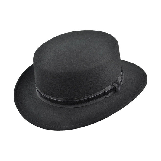 Chapeau Canotier Bernadette noir SUR LA TÊTE