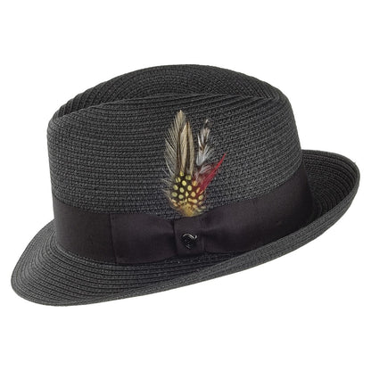 Chapeau Trilby en Paille Pinch Crown noir JAXON & JAMES