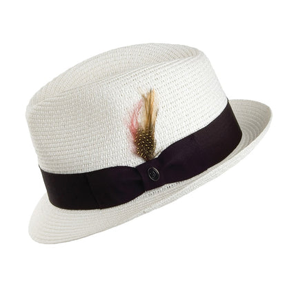 Chapeau Trilby en Paille Toyo blanc JAXON & JAMES
