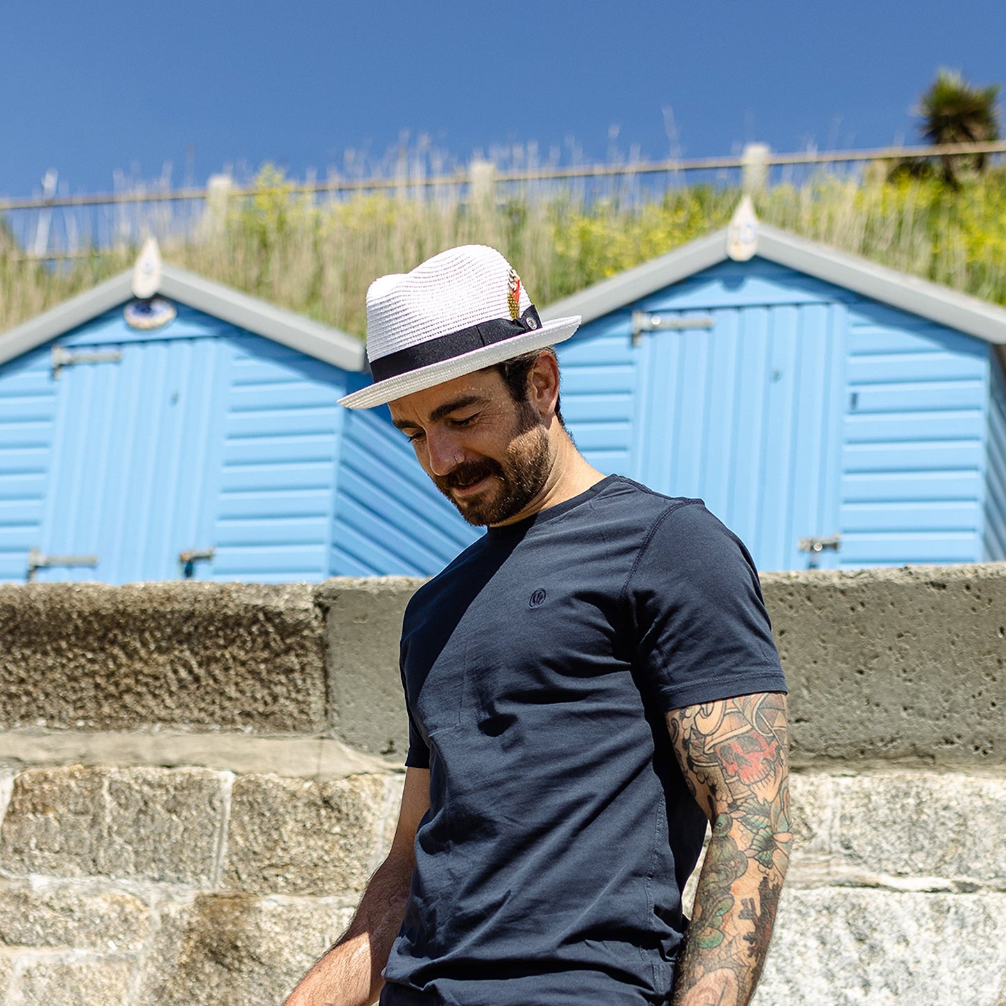 Chapeau Trilby en Paille Toyo blanc JAXON & JAMES
