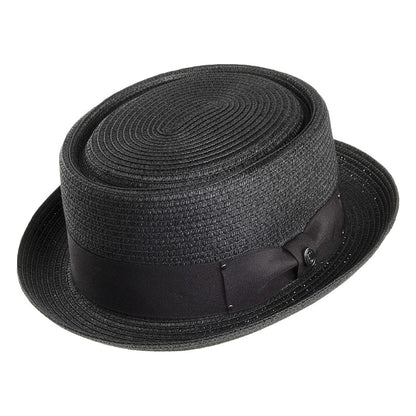 Chapeau Pork Pie en Paille Toyo Tressée noir JAXON & JAMES