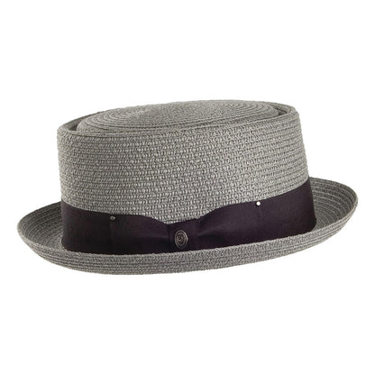 Chapeau Pork Pie en Paille Toyo Tressée gris JAXON & JAMES
