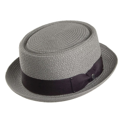 Chapeau Pork Pie en Paille Toyo Tressée gris JAXON & JAMES