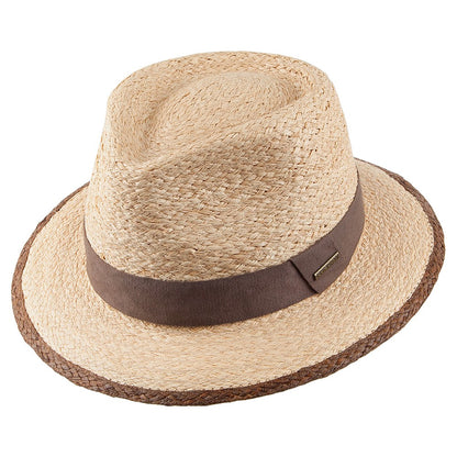 Chapeau Fedora en Raphia Teadrop naturel STETSON