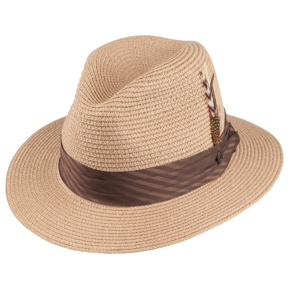 Chapeau Fedora en Paille Toyo Tressée cappuccino JAXON & JAMES