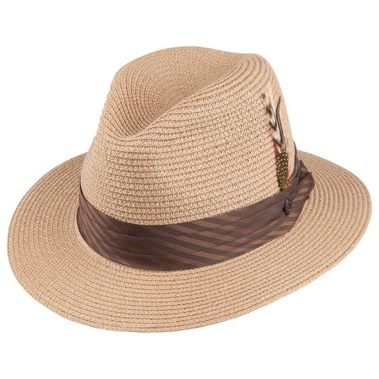Chapeau Fedora en Paille Toyo Tressée cappuccino JAXON & JAMES