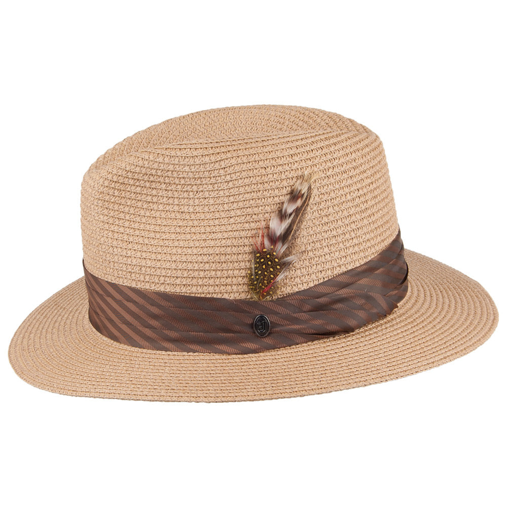 Chapeau Fedora en Paille Toyo Tressée cappuccino JAXON & JAMES