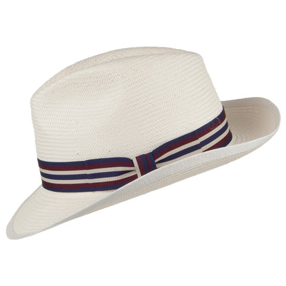 Chapeau Fedora en Paille Toyo Mayfair décoloré DENTON