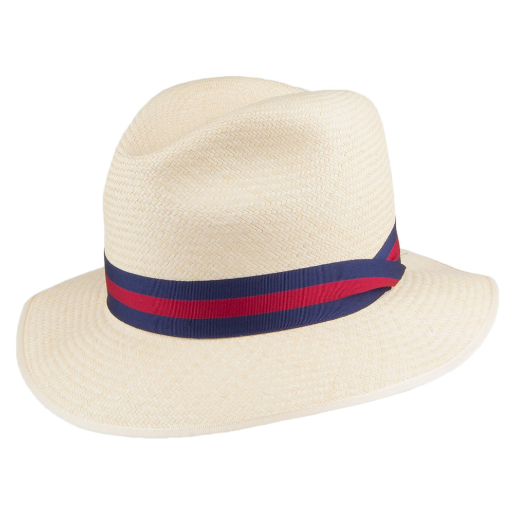 Chapeau Fedora Panama à Bord Tombant et Bandeau à Rayures naturel OLNEY