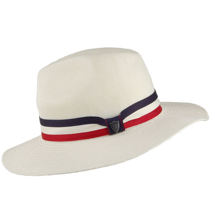 Chapeau Fedora Safari avec Bandeau à Rayures ivoire DORFMAN PACIFIC