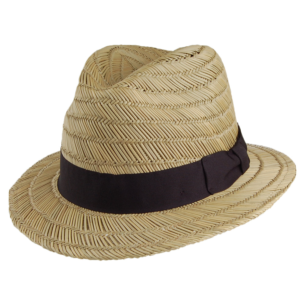 Chapeau Fedora Rollins en Paille naturel-noir BRIXTON