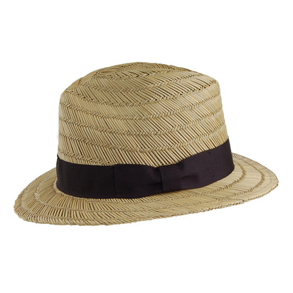 Chapeau Fedora Rollins en Paille naturel-noir BRIXTON