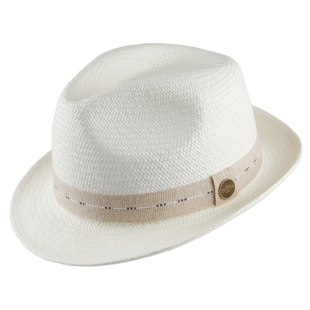 Chapeau Trilby Panama Cuenca Cameron en Paille décoloré CHRISTYS