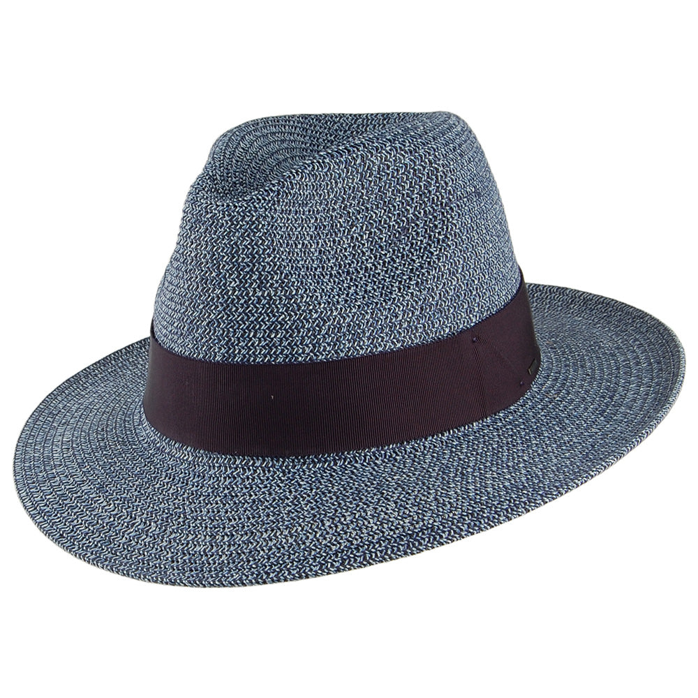Chapeau Fedora en Paille Toyo Mullan bleu marine BAILEY