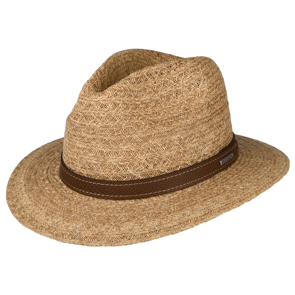 Chapeau Fedora Safari en Raphia Traveller naturel STETSON